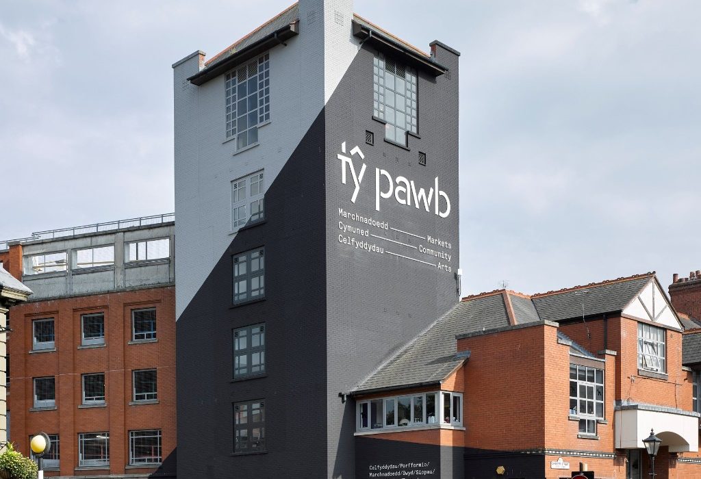 ty pawb cummunity centre in wrexham, with markets, food hall, art spaces, and rooms for hire